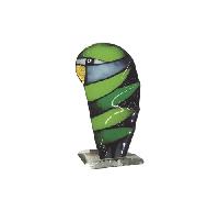 Hand painted green parrot - Perroquet peint à la main H.16cm